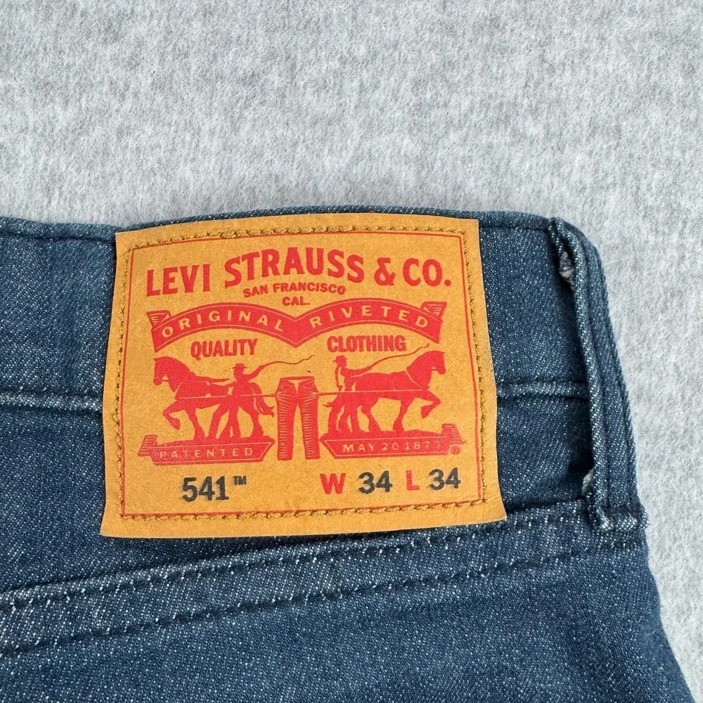 Levis 541 Jeans Mens 34 Blue Medium Wash Athletic Taper Stretch Denim 34x33
